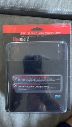 Brand new Black 25 ft ethernet cable Cat5e by Gigaware