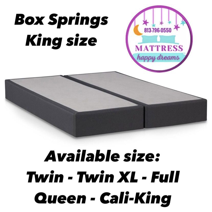 Box Springs King Size New From Factory Also Available: Twin-Full-Queen and Cali-King Same Day Delivery