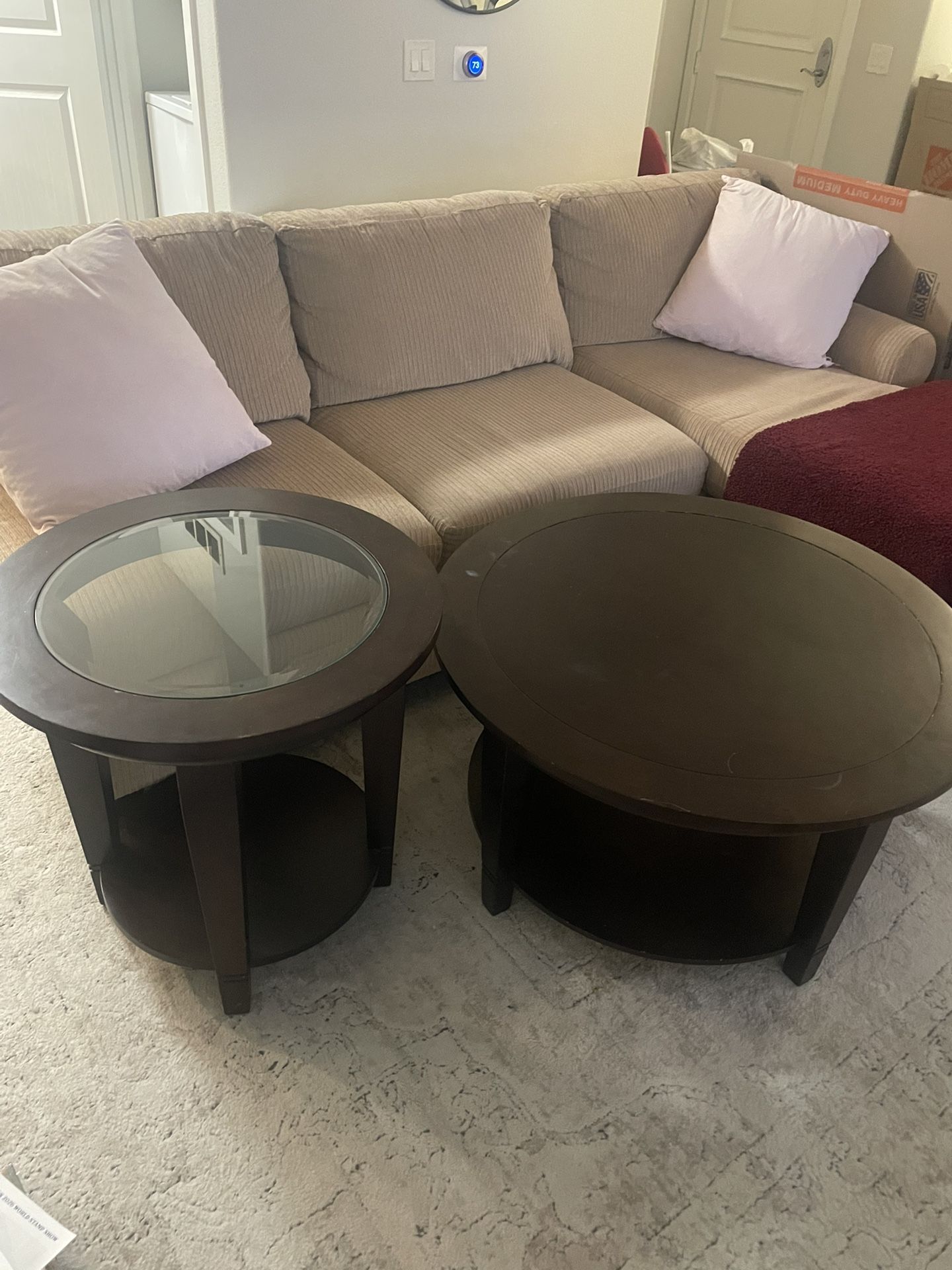 Coffee Table + End Table Set – Espresso Wood – Priced to Sell!