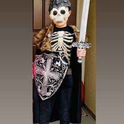 Kids Skeleton King Costume, size large - fits a kid ages 8-11.