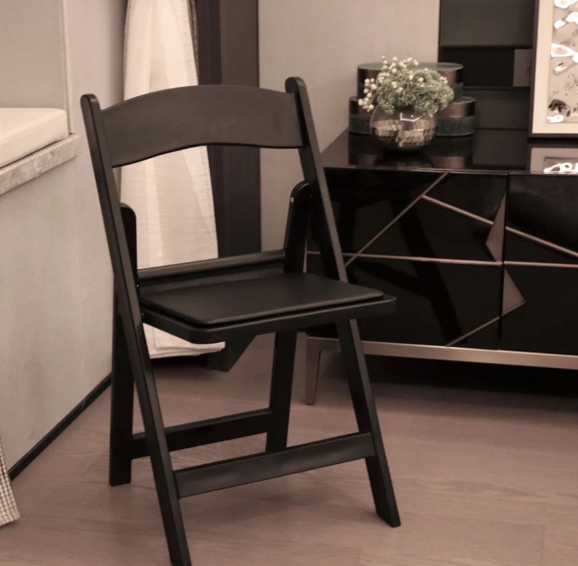 Black Resin Folding Chair Four Pack