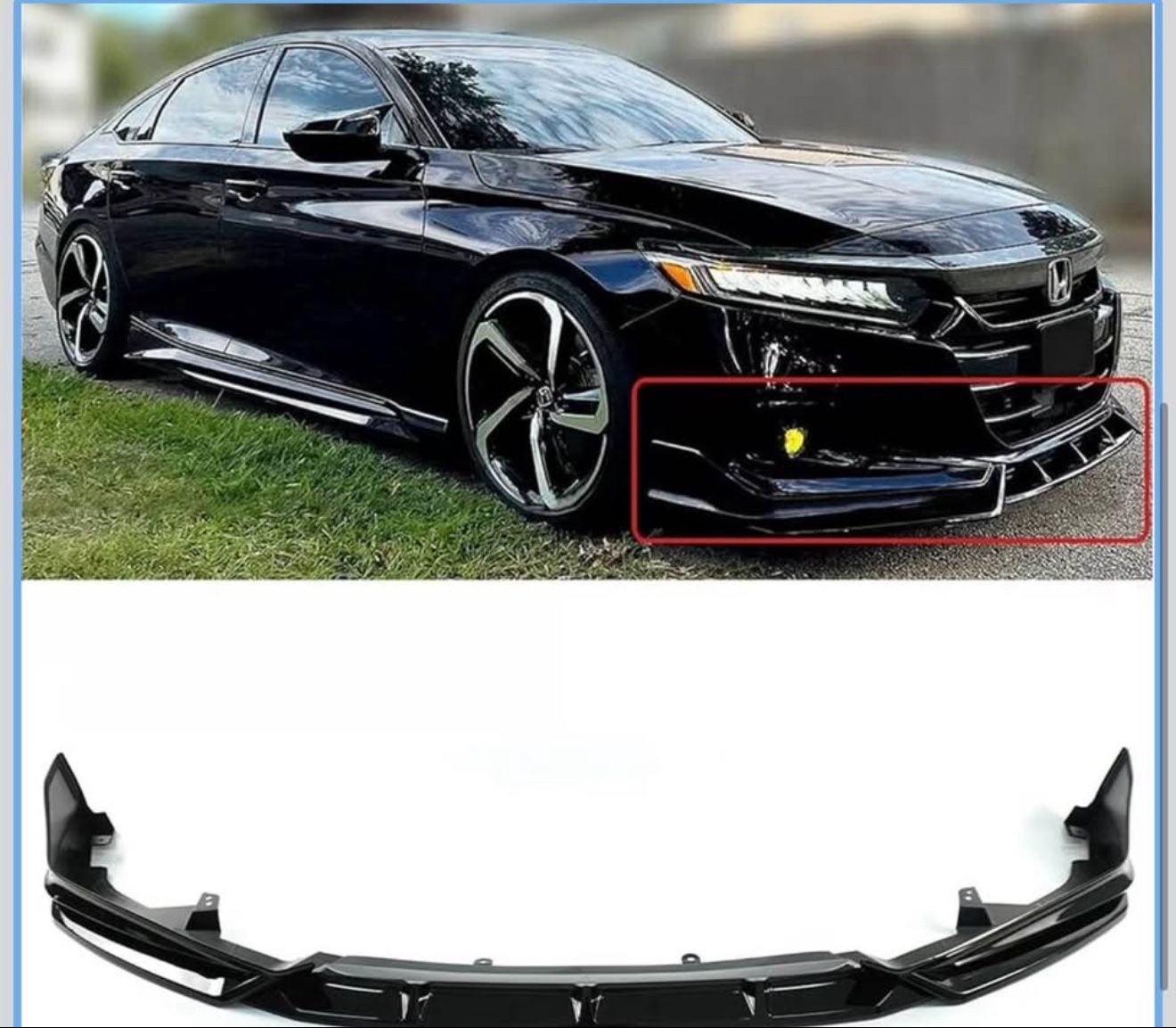 2021-2022 Honda Accord Yofer Gloss black Front Bumper Lip Kit/Splitter kit