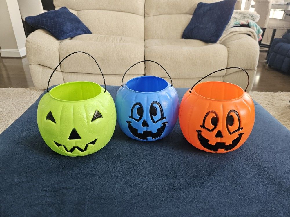 3 Halloween Pumpkin Baskets