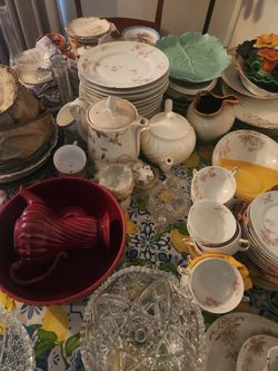 China, crystal,  and other table setting