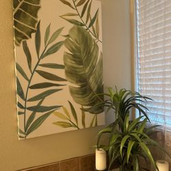 Canvas Picture With Vase Candles Included