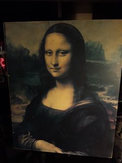 Mona Lisa canvas with wood border