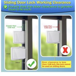 Door Lock, 4 Pack Child Safety Sliding Glass Door Lock for Sliding Glass Doors, Sliding Windows, Sliding Closet, etc. Easy to Installation Pro