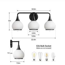 Black 3 Piece Light Fixture 