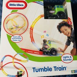 New* Little Tikes Tumble Train Set w/ Lights Sound Adjustable Tracks Roll Wobble