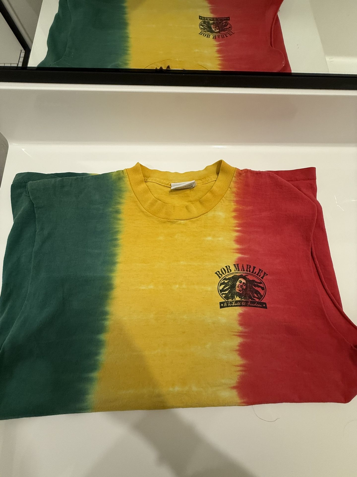 Vintage Tie Dye Bob Marley Tee Cut Sleeves Size Large