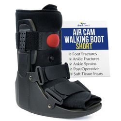 Brace Direct Air Cam Walker Fracture Boot Short - Premium Pneumatic Walking Boot For Foot And Ankle Recovery