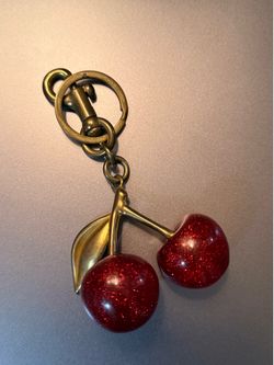Red Glitter Cherry Bag Charm & Keychain