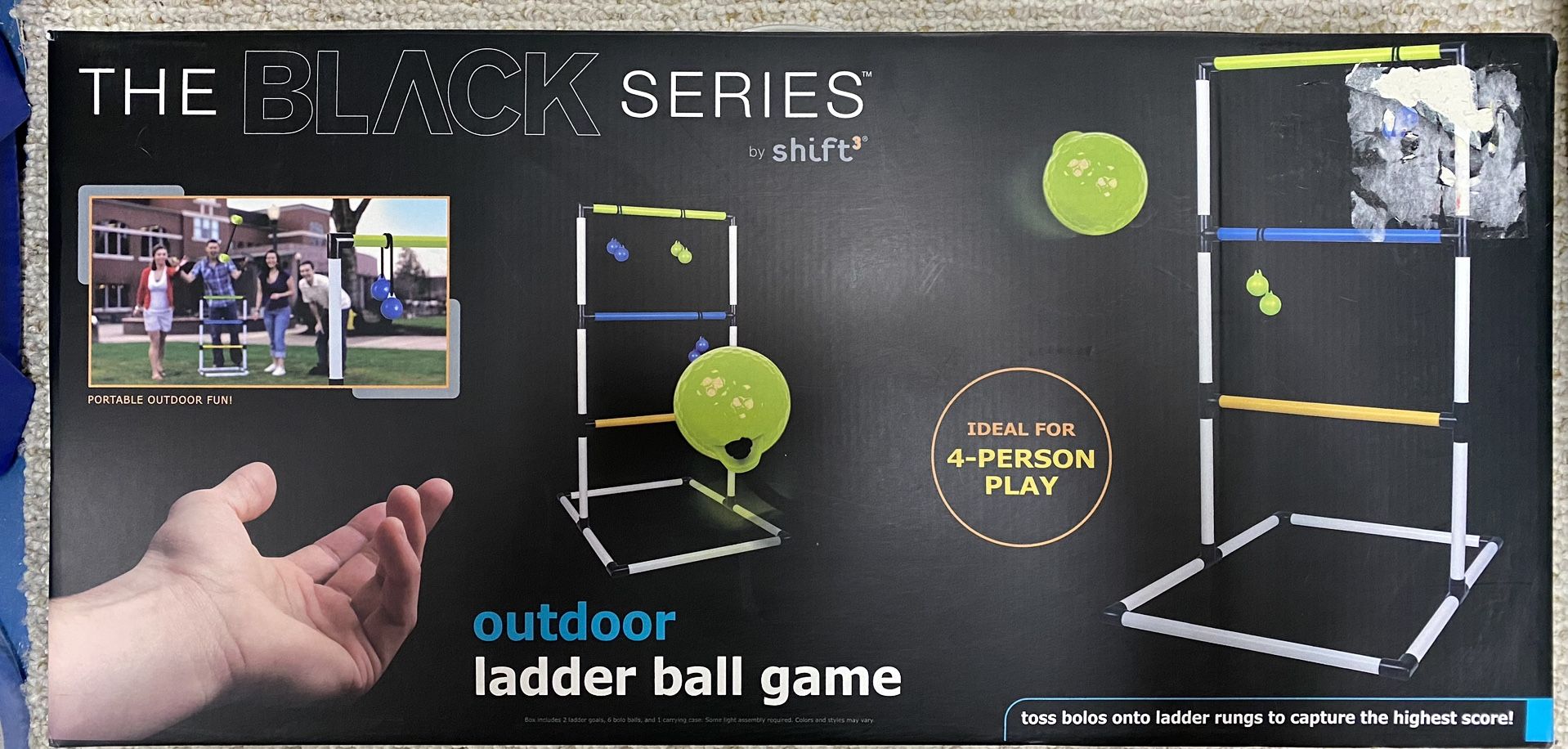 Ladder Ball Game The Black Series by Shift Portable Ideal 4 Person Game w/carry case