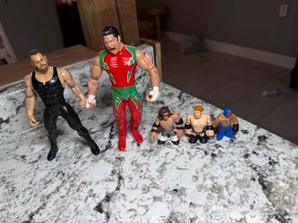 WWE Action Figures Lot of 5 - Undertaker, Raza Azteca & Rumbler Mini Figures