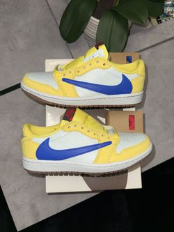 Jordan 1 Low Travis Canary Size 5.5 Youth / 7 Women 