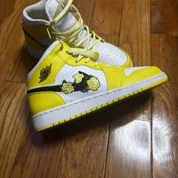 Yellow Air Jordan 1 W/Yellow Roses - TRADE OR OFFER