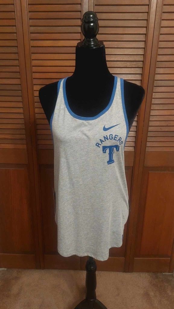 (New) Texas Rangers Size (S) Small Dark Grey Nike Athetic Cut Tee Shirt MLB Baseball