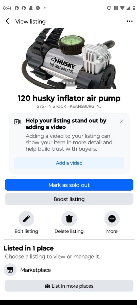 120 Husky Air Pump