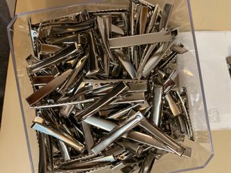 Hair bow clips silver alligator flat top crafts 300+