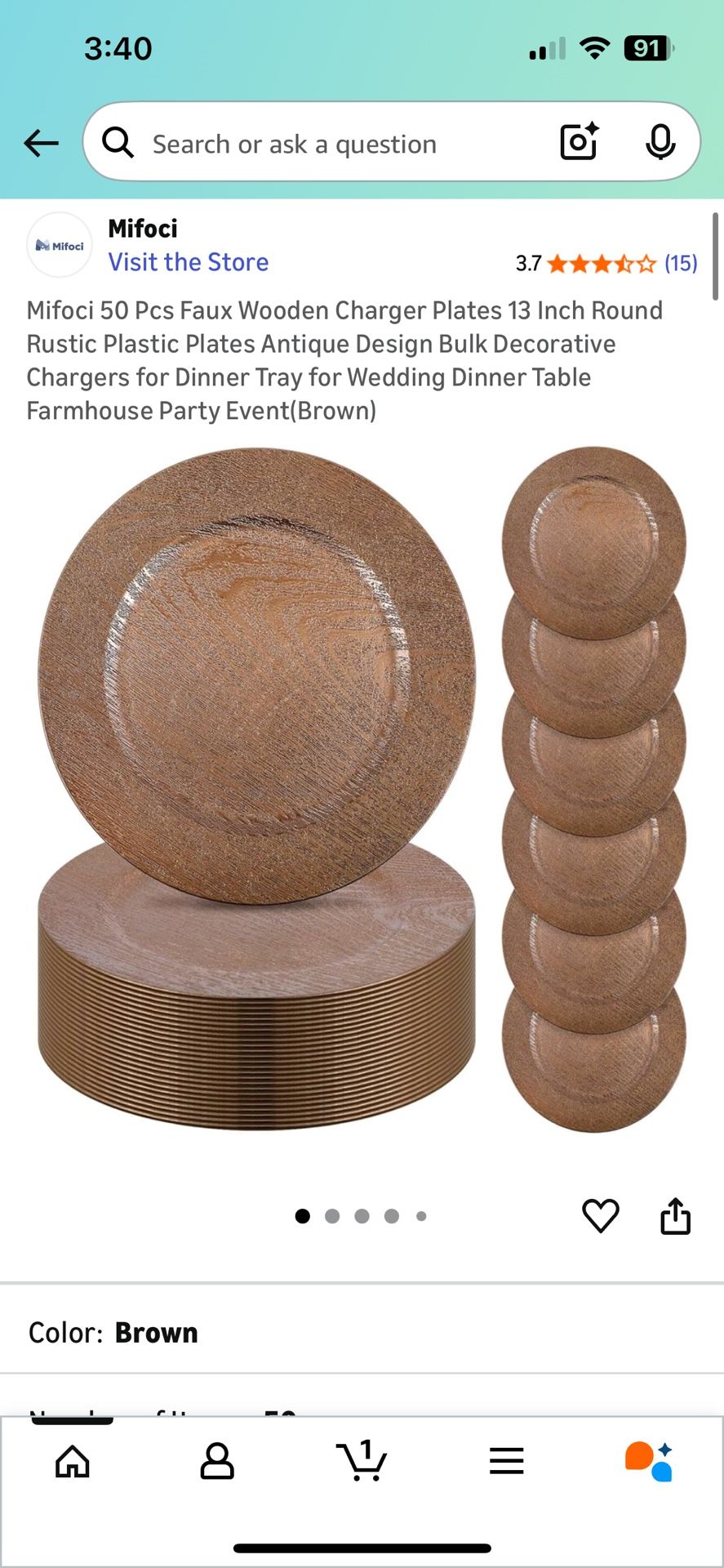 Faux Wood Charger Plates