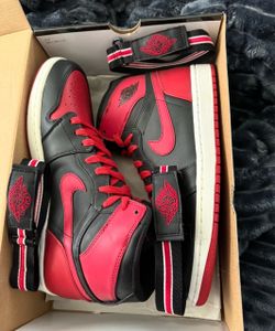 Air Jordan 1 High Strap "Bred" - Men's Size 10.5