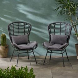 Two patio chair. Indoor or outdoor use. New with cushion