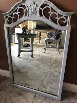 Vintage mirror repainted to silver