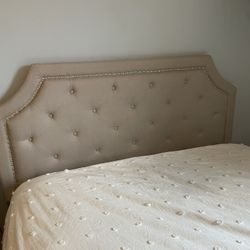 Beige Upholstered & Tufted Headboard