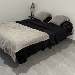 Adjustable Black Bed Frame Queen size