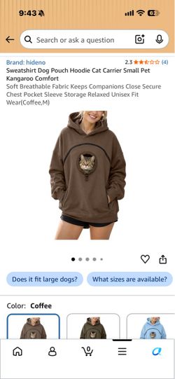 Brown sweatshirt and dog pouch size M and L