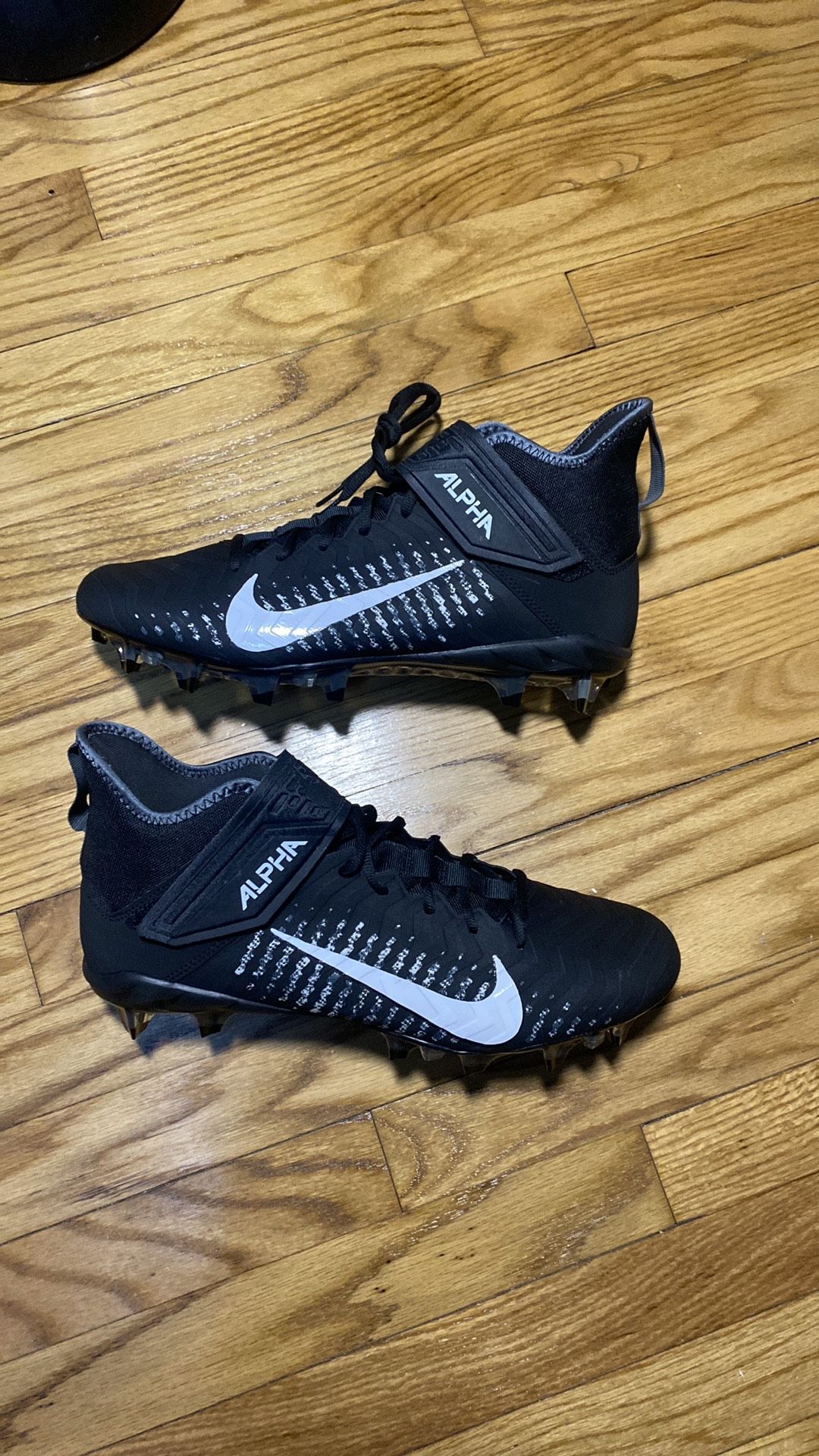 Nike Alpha Menace Pro Mid Football Cleats Black Men's Sz 13
