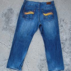 Vtg Rocawear Embroidered Denim Jeans 