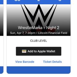 Wwe Wrestlemania Night 2 C5 Row 2