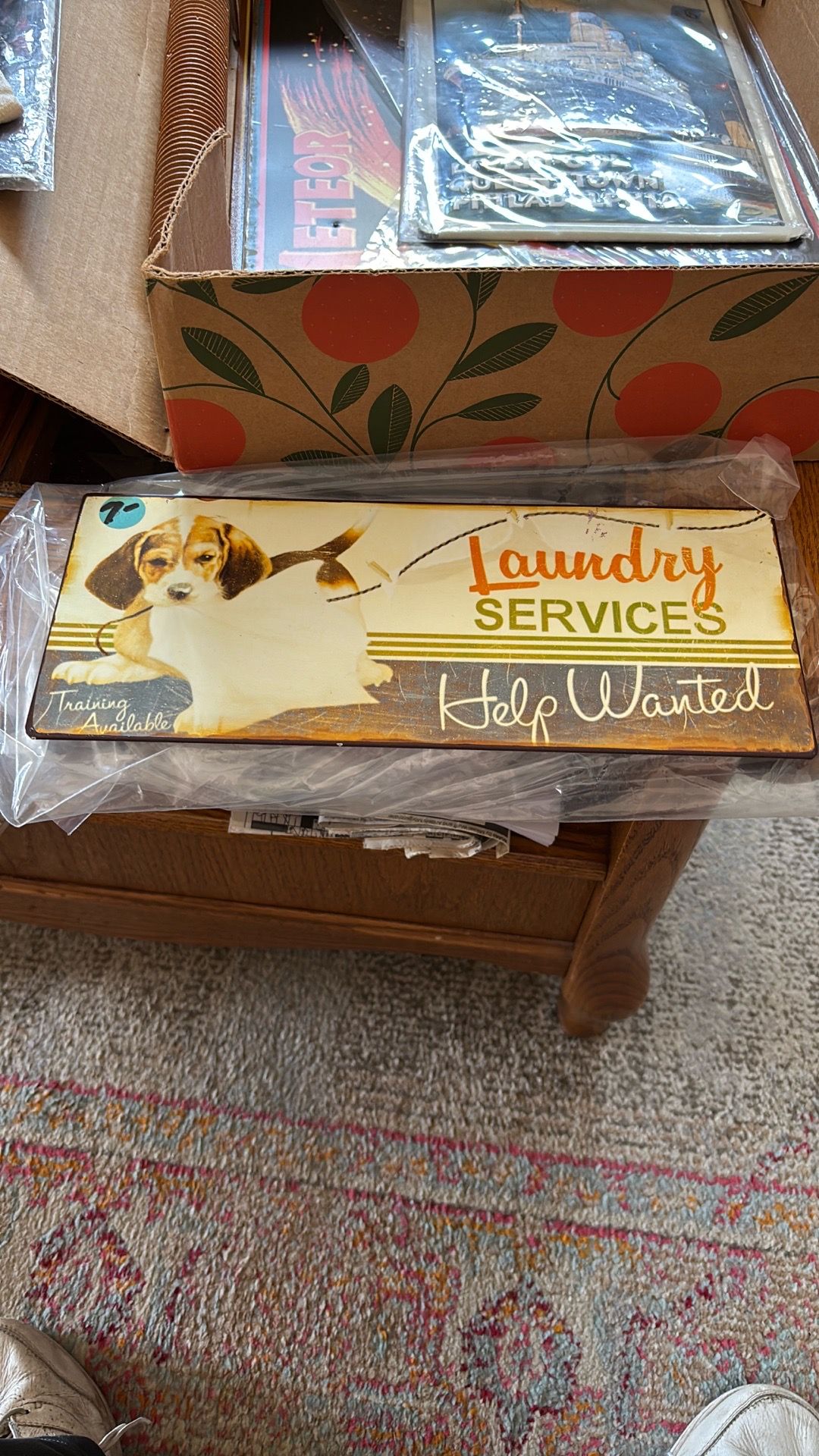 Laundry services metal sign