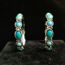 Ralph Lauren Turquoise Hoop Earrings Stamped RLL