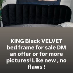 king black velvet bed frame and mattress 