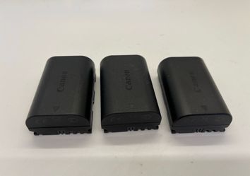 3 Canon LP-E6N batteries for 5D ii,iii,iv 6D, 7D etc.