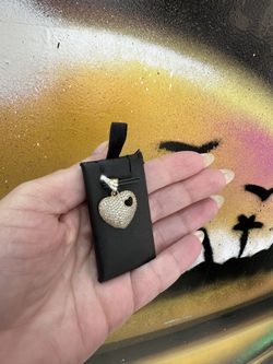 10k HEART CZ STONE CHARM