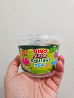 Brand New Dino glitter squishy moji 5pcs