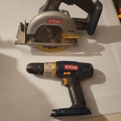 Ryobi 18v Saw And Drill (Tools Only)