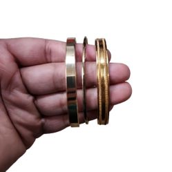 Vintage Gold Toned Lot of 3 Bangle Bracelets