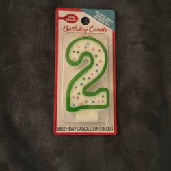 New Betty Crocker Number 2 Dot Birthday Cake Candle