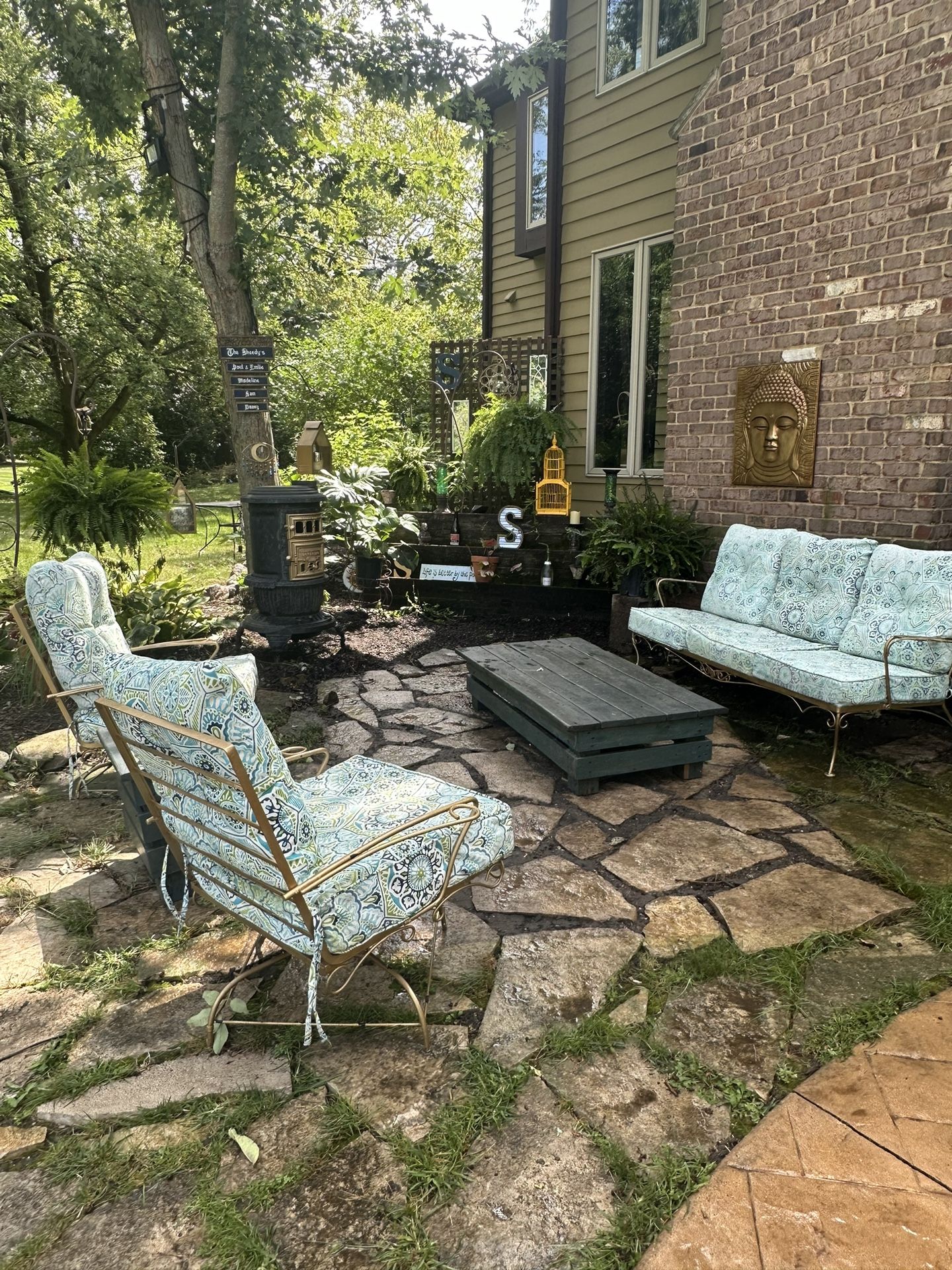 Vintage Iron Patio Furniture Set