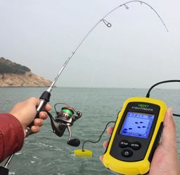 LUCKYLAKER Ice Portable Fishing Fish Finder Wired Handheld Fishing Finders Kayak Sonar Sensor Fish Finder Transducer Depth Finder LCD Monitor for Boat