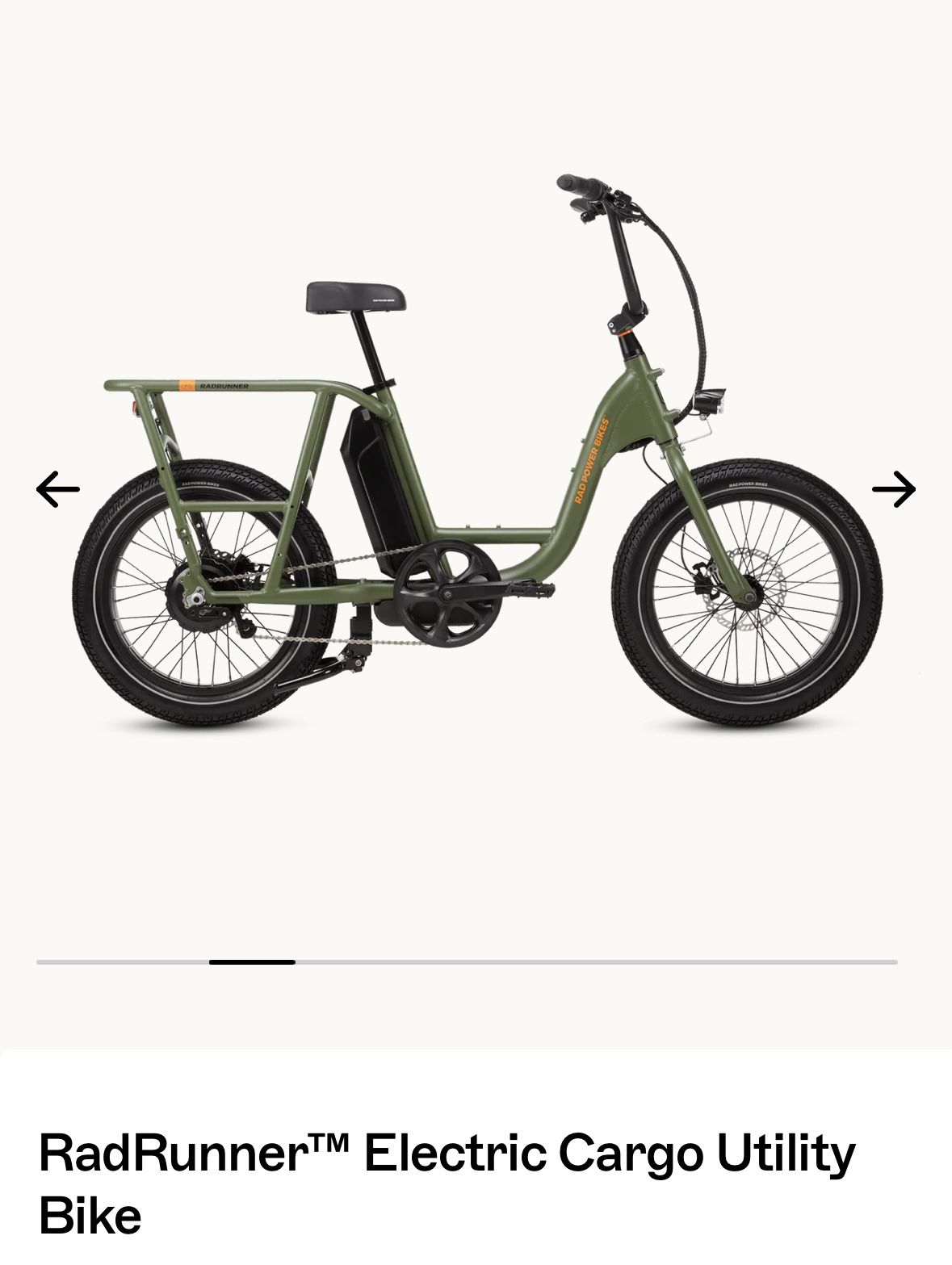 Rad Power Bikes RadRunner Electric Cargo Bike