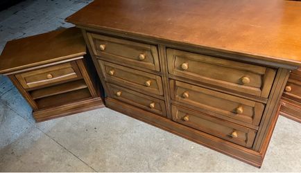 Wood Dresser and Nightstand Set