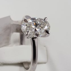 New Oval Diamond Solitaire Ring 2.18Ct