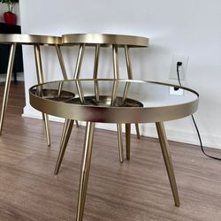 3-piece Round Mirror Top Nesting Coffee Table