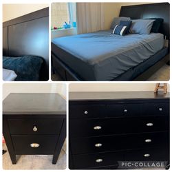 Queen Bed, Night Stand (1), 9 Drawer Chest OBO