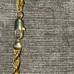 gold plated rope chain 14k